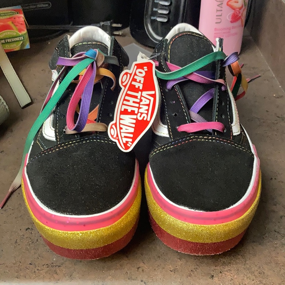 Vans platform rainbow